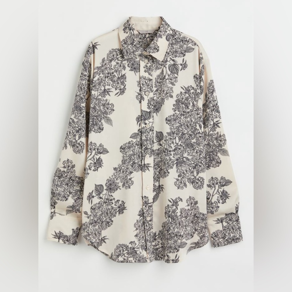 H&M floral dress work shirt size L